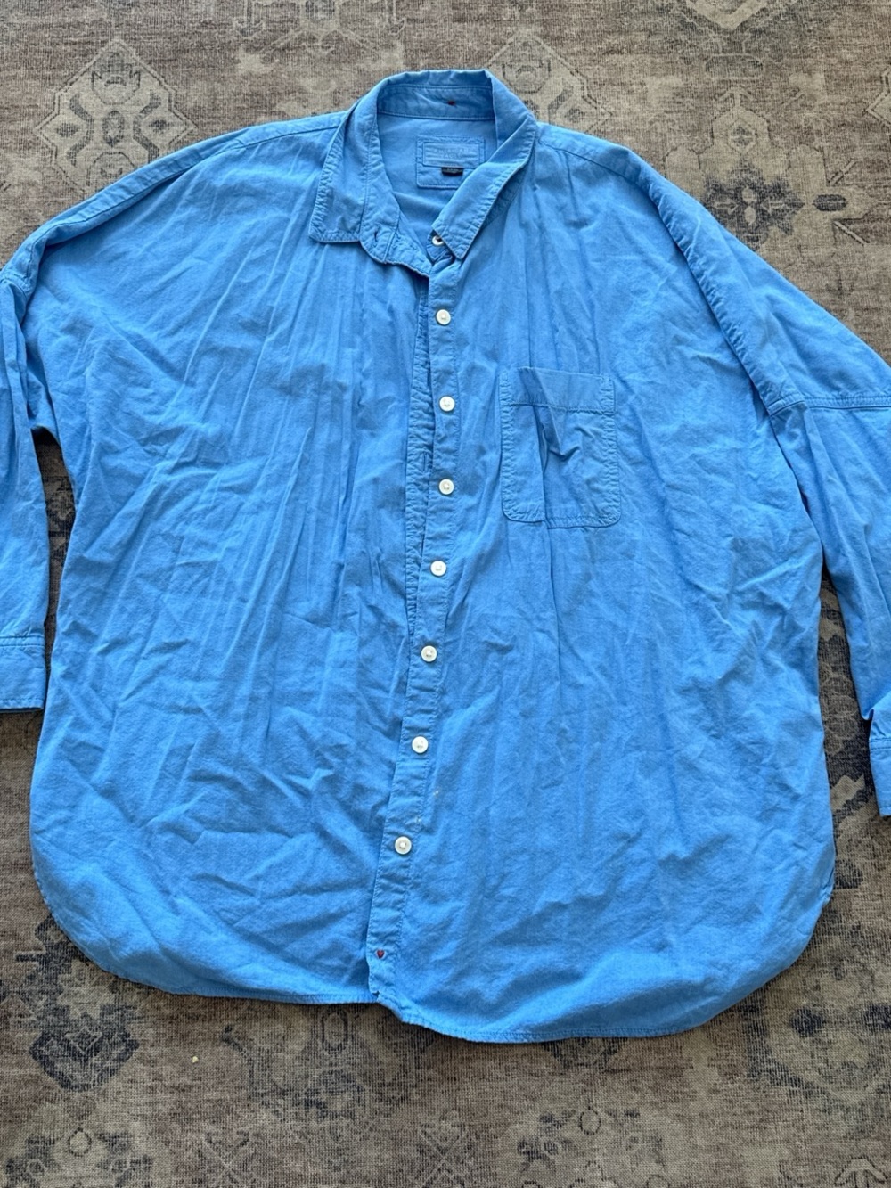 American Eagle Outfitters Light Blue Casual Button-Down Shirt